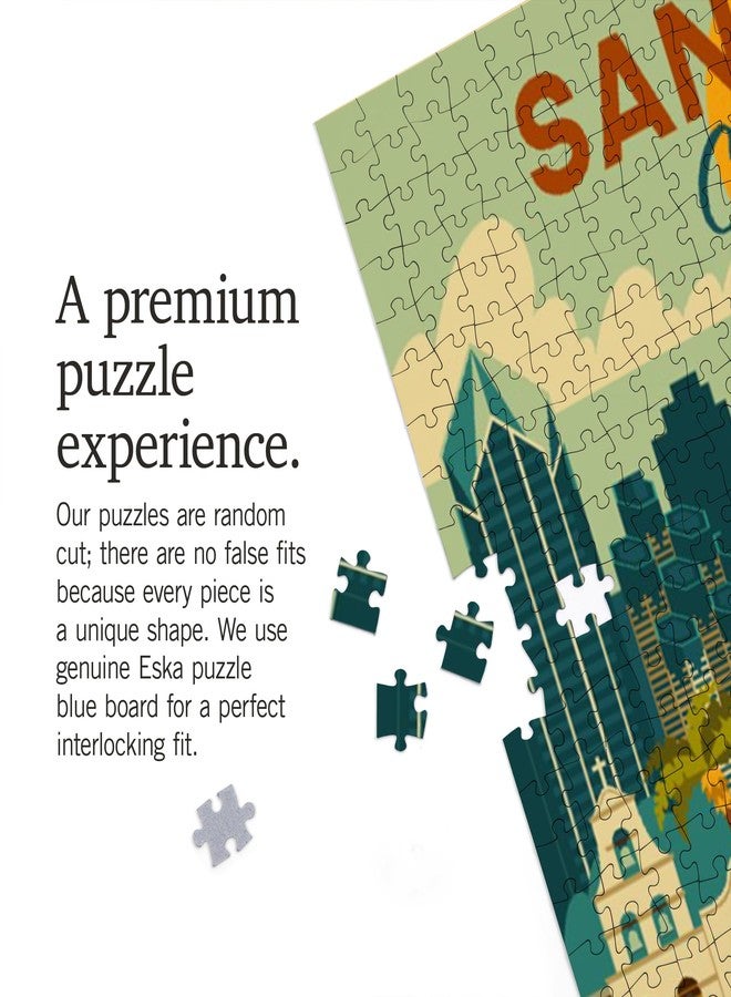Lantern Press San Diego, California, Geometric, 1000 Piece Jigsaw Puzzle for Adults, Made in USA with Reference Poster - Image 4